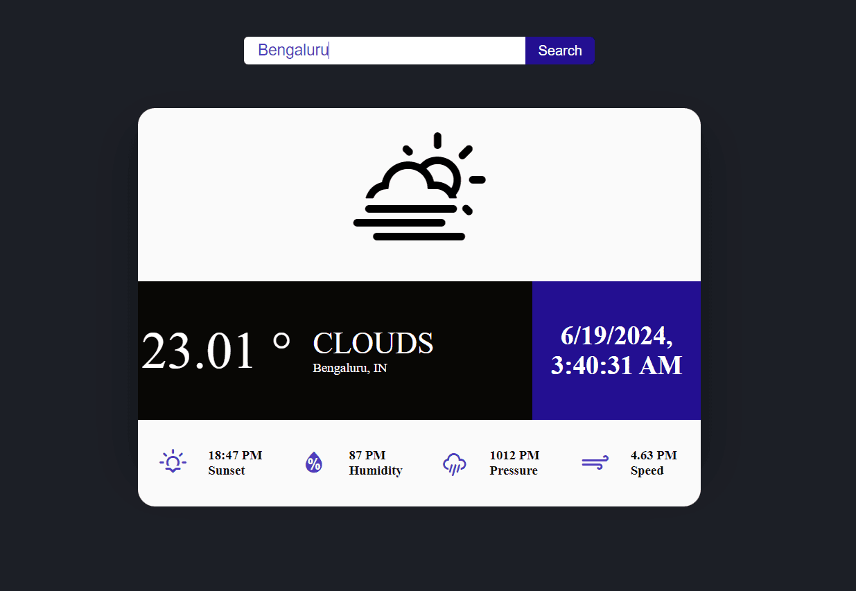 Safdar's Weather App — project preview