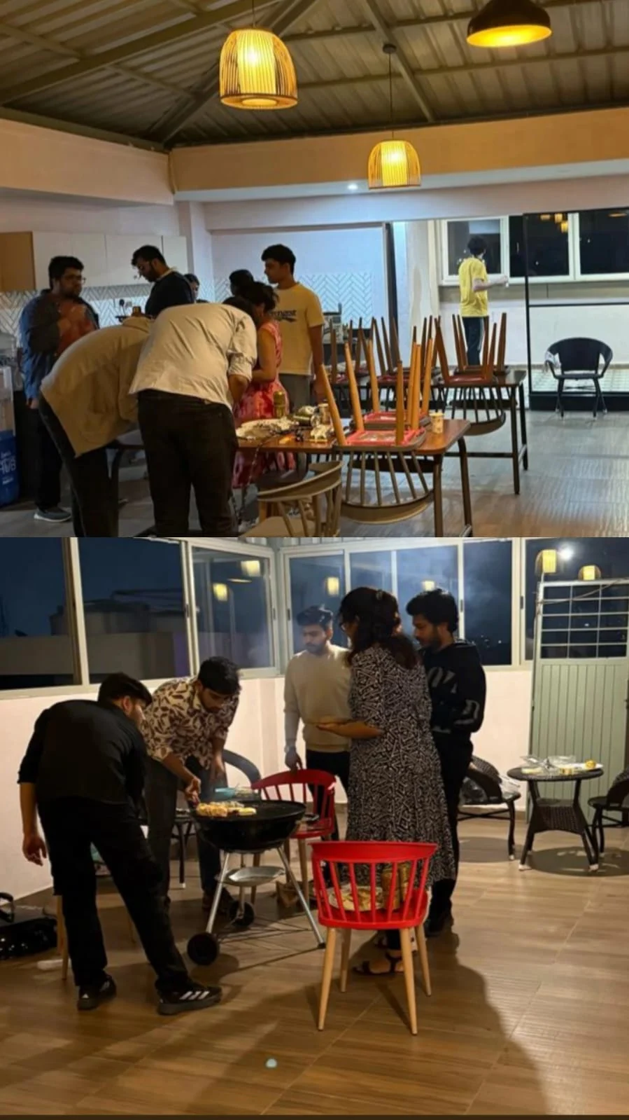 Safdar Ali with Cube teammates at a team barbecue in Bengaluru Safdar Ali with Cube teammates at a team barbecue in Bengaluru