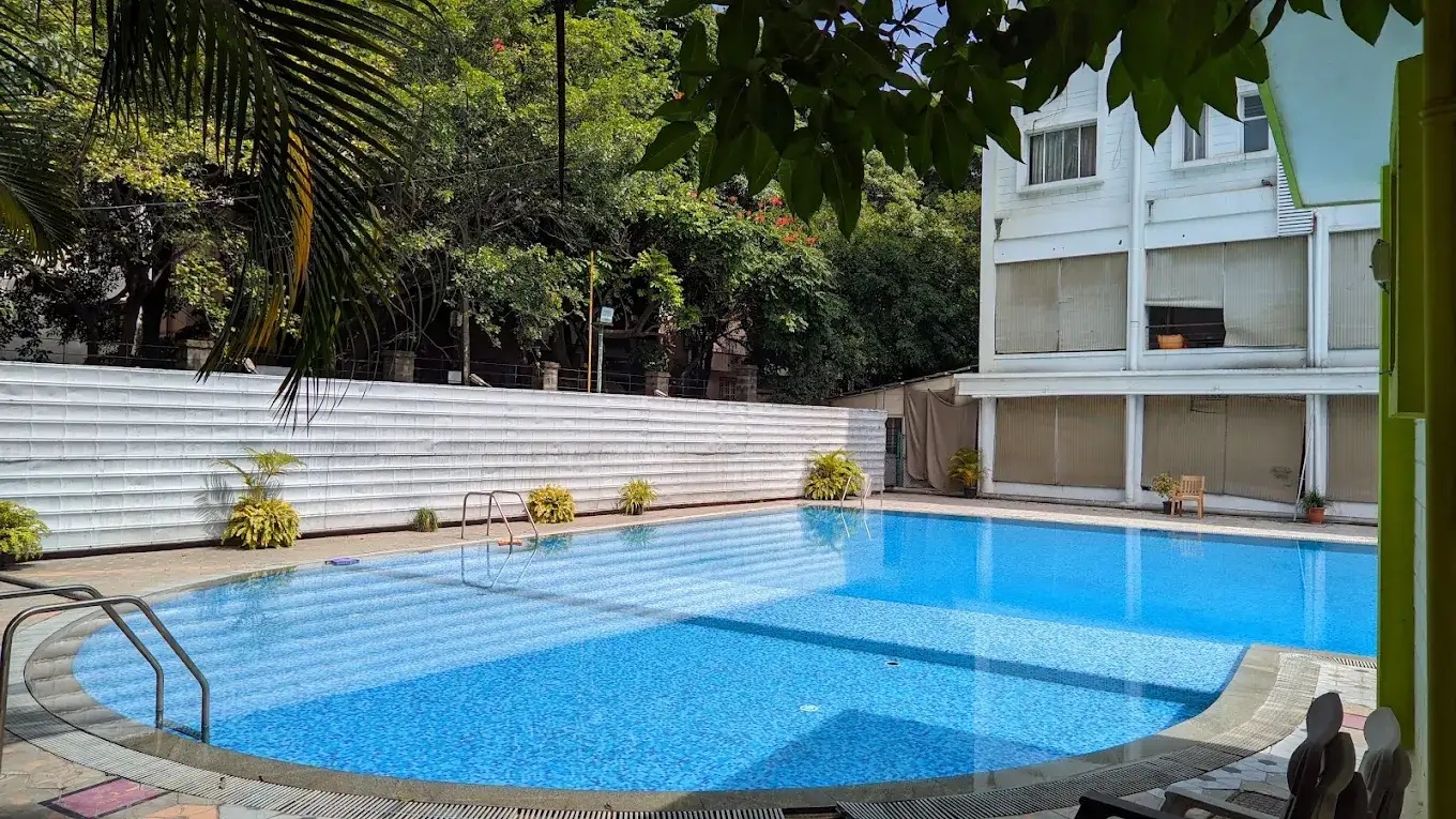 Safdar Ali at a swimming pool outdoors in Bengaluru Safdar Ali at a swimming pool outdoors in Bengaluru